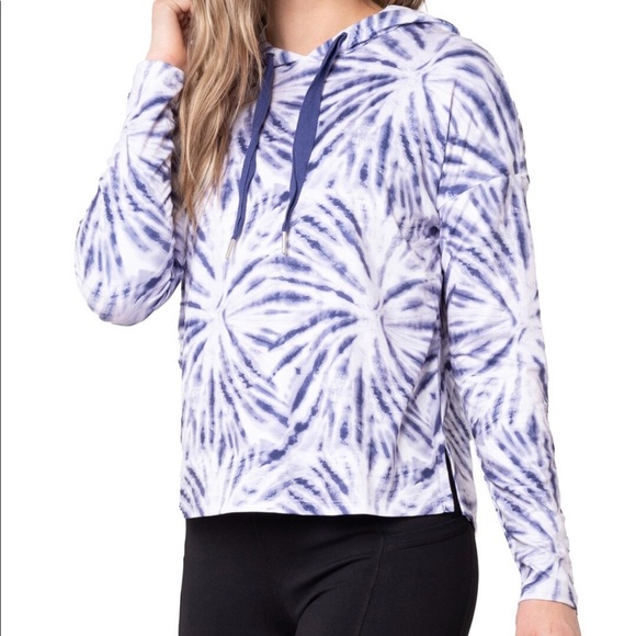 NWT KYODAN TIE DYE‎ MOSS JERSEY CROP HOODIE - Picture 1 of 3